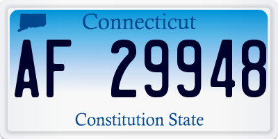 CT license plate AF29948
