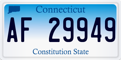 CT license plate AF29949