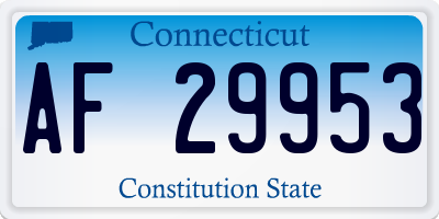 CT license plate AF29953