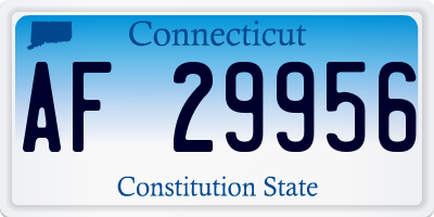 CT license plate AF29956