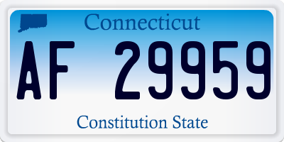 CT license plate AF29959