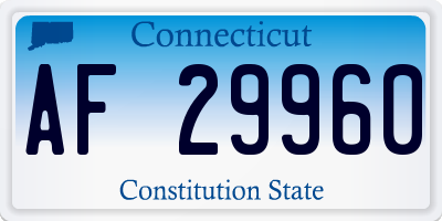 CT license plate AF29960