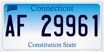 CT license plate AF29961