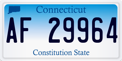 CT license plate AF29964
