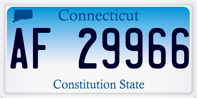 CT license plate AF29966