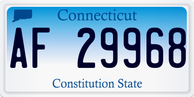CT license plate AF29968
