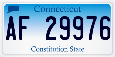 CT license plate AF29976