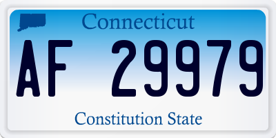 CT license plate AF29979