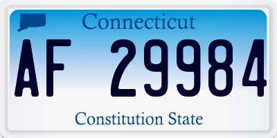 CT license plate AF29984