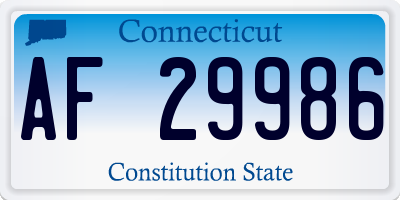 CT license plate AF29986