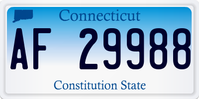 CT license plate AF29988
