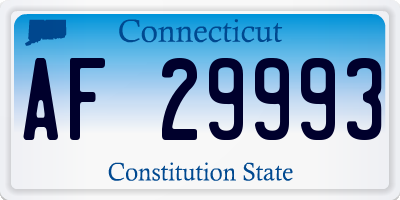 CT license plate AF29993