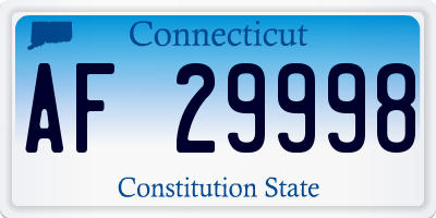 CT license plate AF29998