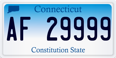 CT license plate AF29999