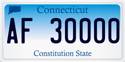 CT license plate AF30000