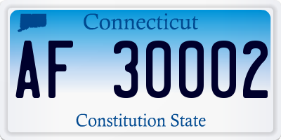 CT license plate AF30002