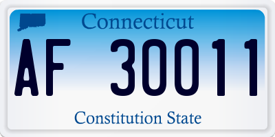 CT license plate AF30011