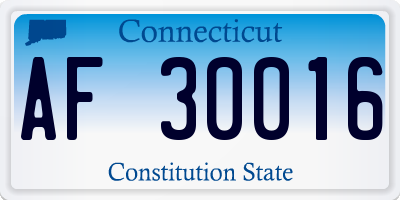 CT license plate AF30016