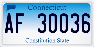 CT license plate AF30036