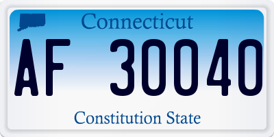 CT license plate AF30040