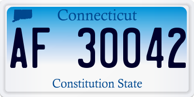 CT license plate AF30042