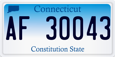 CT license plate AF30043