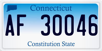 CT license plate AF30046