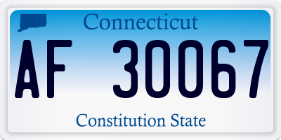 CT license plate AF30067