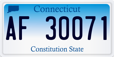 CT license plate AF30071