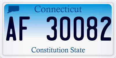 CT license plate AF30082