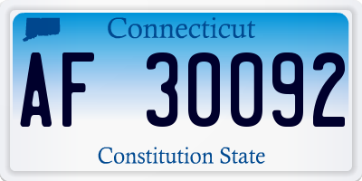 CT license plate AF30092