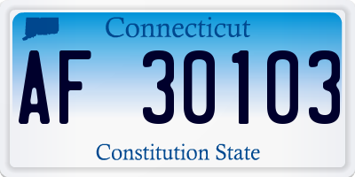 CT license plate AF30103