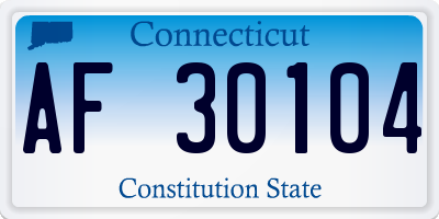 CT license plate AF30104