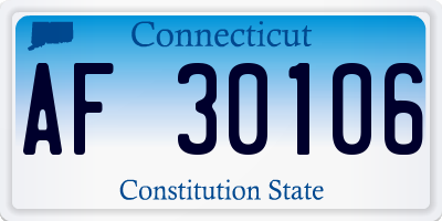 CT license plate AF30106