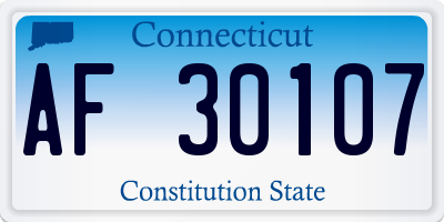 CT license plate AF30107