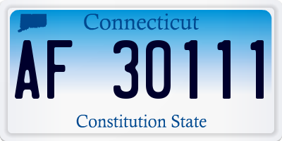 CT license plate AF30111