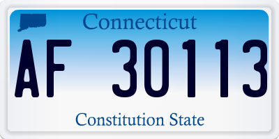 CT license plate AF30113
