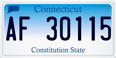 CT license plate AF30115