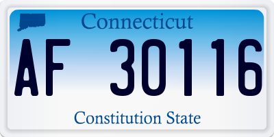 CT license plate AF30116