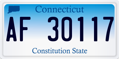 CT license plate AF30117