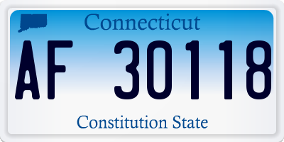 CT license plate AF30118