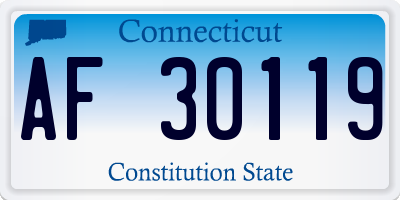 CT license plate AF30119