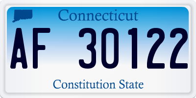 CT license plate AF30122