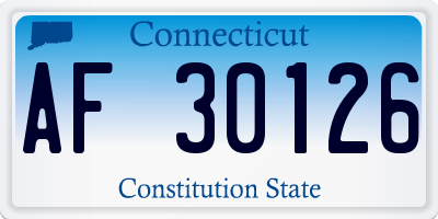 CT license plate AF30126
