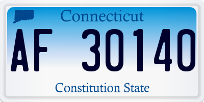 CT license plate AF30140