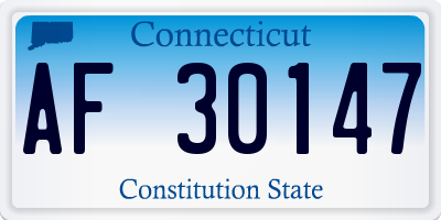 CT license plate AF30147