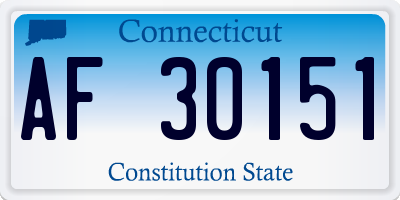 CT license plate AF30151