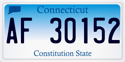 CT license plate AF30152