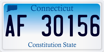 CT license plate AF30156