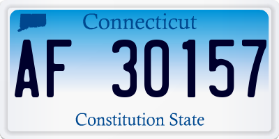 CT license plate AF30157